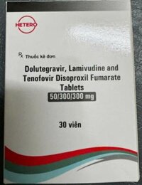 Thuốc ARV Hetero 50/300/300mg (Dolutegravir, Lamivudine và Tenofovir Disoproxil Fumarate) (Hộp 30 viên)
