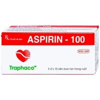 Thuốc Aspirin 100mg Traphaco phòng ngừa nhồi máu cơ tim, đột quỵ (3 vỉ x 10 viên)