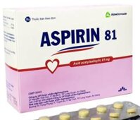 Thuốc Aspirin 81 Agimexpharm phòng ngừa nhồi máu cơ tim, đột quỵ (20 vỉ x 10 viên)