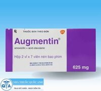 Thuốc Augmentin 625mg điều trị viêm amidan, viêm xoang (hộp 2 vỉ x 7 viên)