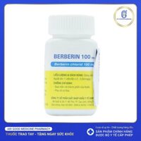 Thuốc Berberin 100mg Domesco điều trị nhiễm khuẩn đường ruột, tiêu chảy, kiết lỵ (100 viên)