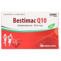Thuốc Bestimac Q10 30mg điều trị tăng cholesterol máu, suy tim sung huyết (Hộp 6 Vỉ x 10 Viên)