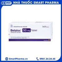 Thuốc Betaloc 50mg điều trị tăng huyết áp, dự phòng đau thắt ngực (3 vỉ x 20 viên)