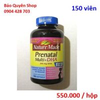 Thuốc bổ bà bầu Nature Made Prenatal Multi DHA 150 viên