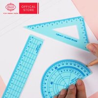 Thước bộ eke Queen - 4 loại (thẳng, tam giác vuông, tam giác cân, đo độ)