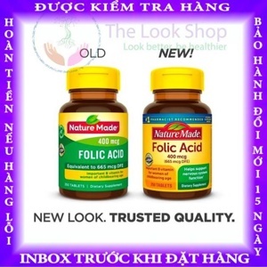 Thuốc bổ Folic Acid Nature Made - 400mcg, 250 viên