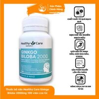 Thuốc bổ não Healthy Care Ginkgo Biloba 2000mg 100 viên của Úc