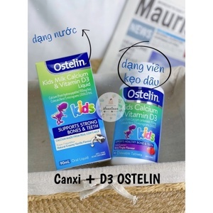 Thuốc bổ sung canxi và vitamin D3 cho trẻ dạng lỏng Ostelin Kids Milk Calcium & Vitamin D3 Liquid 90ml