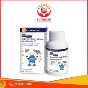 Thuốc bổ sung canxi và vitamin D3 cho trẻ Vitahealth robovites kids calcium plus vitamind3