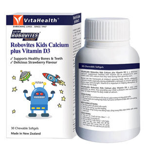 Thuốc bổ sung canxi và vitamin D3 cho trẻ Vitahealth robovites kids calcium plus vitamind3