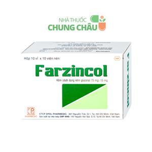 Thuốc bổ sung kẽm Farzincol 10mg Lọ 100 viên