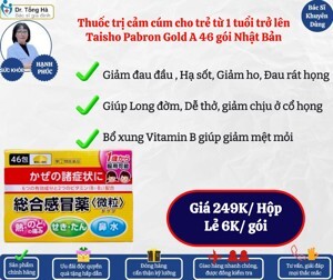 Thuốc cảm cúm trẻ em Taisho Pabron Gold Nhật Bản -  46 gói