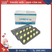Thuốc chống kết lập tiểu cầu Aspirin 81mg Vidipha | Hộp 100 viên