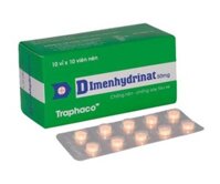Thuốc chống nôn, say tàu xe Dimenhydrinat 50mg Trapharco (10 vỉ x 10 viên/hộp)