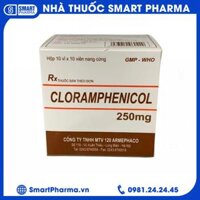 Thuốc Cloramphenicol 250mg Armephaco Điều trị những nhiễm khuẩn nặng do vi khuẩn nhạy cảm ( Hộp 10 vỉ x10 viên)