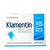 Thuốc cốm pha hỗn dịch uống Klamentin 500mg điều trị nhiễm khuẩn hô hấp (24 gói x 2g)