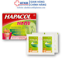 Thuốc cốm sủi bọt Hapacol 150 Flu trị triệu chứng cảm sốt, sổ mũi hộp 24 gói
