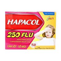 Thuốc cốm sủi bọt Hapacol 250 Flu trị cảm cúm, sổ mũi (24 gói x 1.5g)