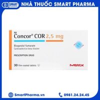 Thuốc Concor Cor 2.5mg Merck điều trị suy tim mãn tính (3 vỉ x 10 viên)