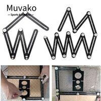 Thước đa góc MUVAKO, Thước đo góc đa năng bằng hợp kim nhôm, Dụng cụ định vị Thước đo lỗ gạch gấp 6 / 12