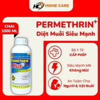 Thuốc Diệt Muỗi PERMETHRIN PLUS 1000ml, Thuốc Phun Muỗi Y Tế Diệt Muỗi Kháng, Mạnh Gấp 3 Thông Thường