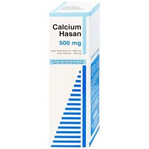 Thuốc điều trị bệnh loãng xương Calcium Hasan 500mg (Tuýp 20 viên)