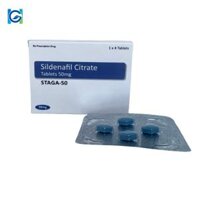 Thuốc điều trị cương dương STAGA 50 SILDENAFIL 50MG (Hộp 1 vỉ x 4 viên)