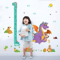 Thước Đo Chiều Cao Dán Tường cho Bé Decal Dán Tường Hình Con Vật Đáng Yêu - Lalala Baby - Khủng long