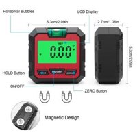 Thước đo góc điện tử YIERYI – Inclinometer từ tính có bọt thủy, độ chính xác ±0.2°, hiển thị kỹ thuật số, vỏ ABS, dải đo 4×90°