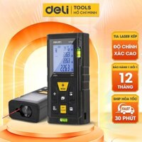 Thước Đo Khoảng Cách Laser 100 Mét Chính Hãng DELI - Bảo Hành 1 Đổi 1 12 Tháng Miễn Phí - Tia Laser Kép Chính Xác Cao