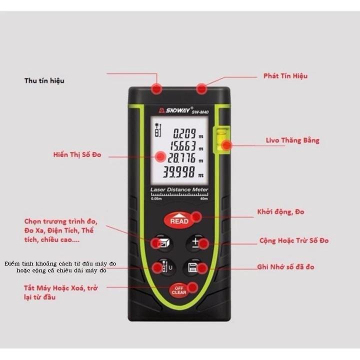 Thước đo khoảng cách laser SNDWAY SW-M40