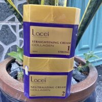 Thuốc duỗi tóc không cần kẹp nhiệt Collagen Lacei 500mlx2