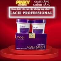 THUỐC DUỖI TÓC KHÔNG KẸP NHIỆT BÓNG MƯỢT DÙNG CHO CÁ NHÂN TẠI NHÀ LACEI COLLAGEN 200ml PLTPINKY
