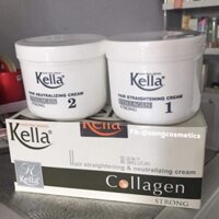 Thuốc duỗi tóc, thuốc ép tóc kella collagen 500ml trắng