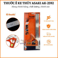 Thước ê ke thủy ASAKI AK-2592 hàng chính hãng, chất lượng, chính xác, Thước ke góc vuông đa năng 30cm