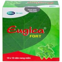 Thuốc Eugica Fort DHG điều trị các chứng ho, đau họng, sổ mũi, cảm cúm (10 vỉ x 10 viên đỏ)