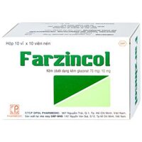 Thuốc Farzincol 10mg bổ sung kẽm, trị thiếu kẽm (10 vỉ x 10 viên)