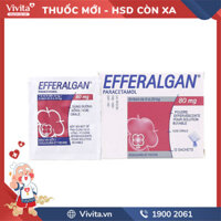 Thuốc giảm đau, hạ sốt cho trẻ em Efferalgan 80mg | Hộp 12 gói