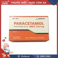 Thuốc giảm đau, hạ sốt Paracetamol 325mg imexpharm | Hộp 100 viên