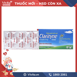 Thuốc giảm dị ứng, không gây buồn ngủ Clarityne 10mg/10 viên