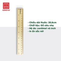 Thước gỗ 20cm Hồng Hà - 3491