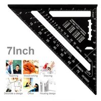 Thước góc 7 inch Hệ mét Hợp kim nhôm Thước đo hình tam giác Tốc độ đồ gỗ Vuông Tam giác góc Protractor