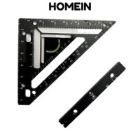 Thước góc HOMEIN, Chế biến gỗ Quy tắc vuông Đồng hồ đo tam giác Thước đo, Hợp kim nhôm chống mài mòn Công cụ đánh răng đế quốc cho thợ mộc