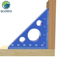 Thước góc phải AQUAGEM, Thước tam giác nhôm đế quốc, Dụng cụ đo màu đỏ Cân hệ mét chính xác Thước đo chiều cao dày Thước máy tính