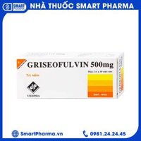 Thuốc Griseofulvin 500mg Vidipha điều trị các bệnh nấm da, tóc, lông, móng (2 vỉ x 10 viên)