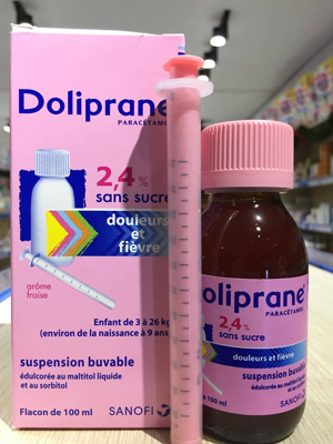 Thuốc hạ sốt Doliprane 2,4% dạng siro 100ml