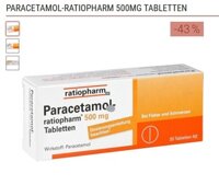 Thuốc hạ sốt, giảm đau Paracetamol 500mg Đức hộp 20 viên
