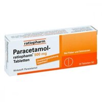 Thuốc hạ sốt Paracetamol Ratiopharm 500mg, 20 viên