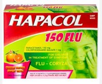 Thuốc Hapacol 150 Flu (Paracetamol) DHG – Điều trị triệu chứng cảm sốt, sổ mũi (Hộp 24 gói x 1,5g)