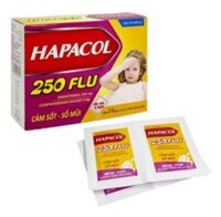 Thuốc Hapacol 250 Flu (Paracetamol) DHG – Giảm đau, hạ sốt, kháng viêm (Hộp 24 gói x 1,5g)